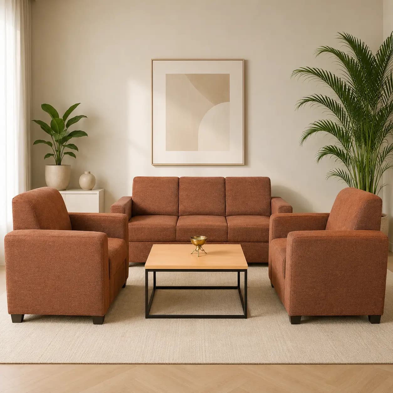 Nuan 5 Seater Sofa Set With Centre Table